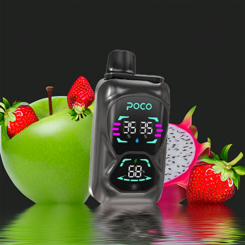 Poco Double 26000 - Black lce Dragon Fruit Strawberry & Double Apple 5%